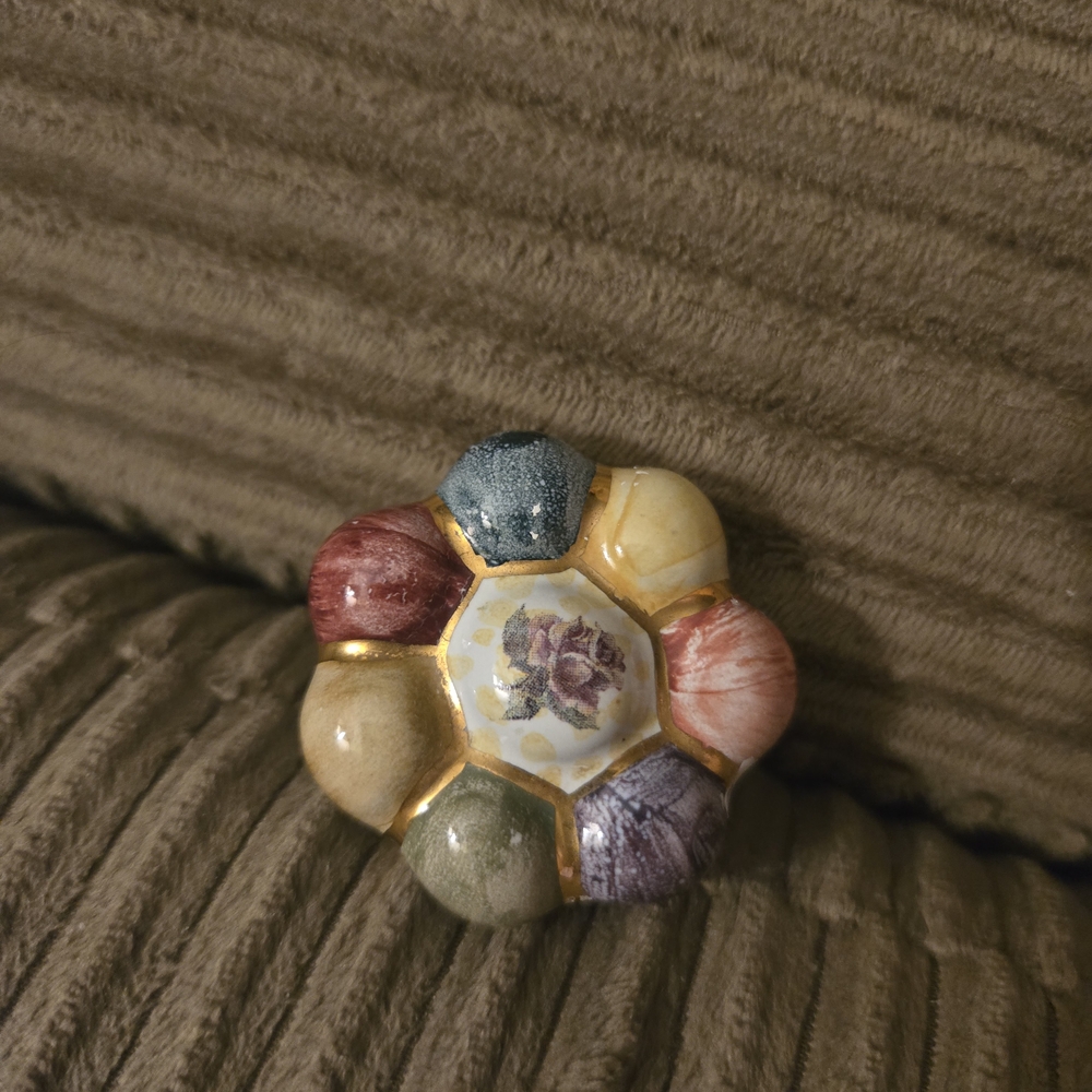 Mackenzie Childs Knob Floral Ceramic
